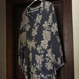 Free People Long Sleeve Floral Tunic Dress